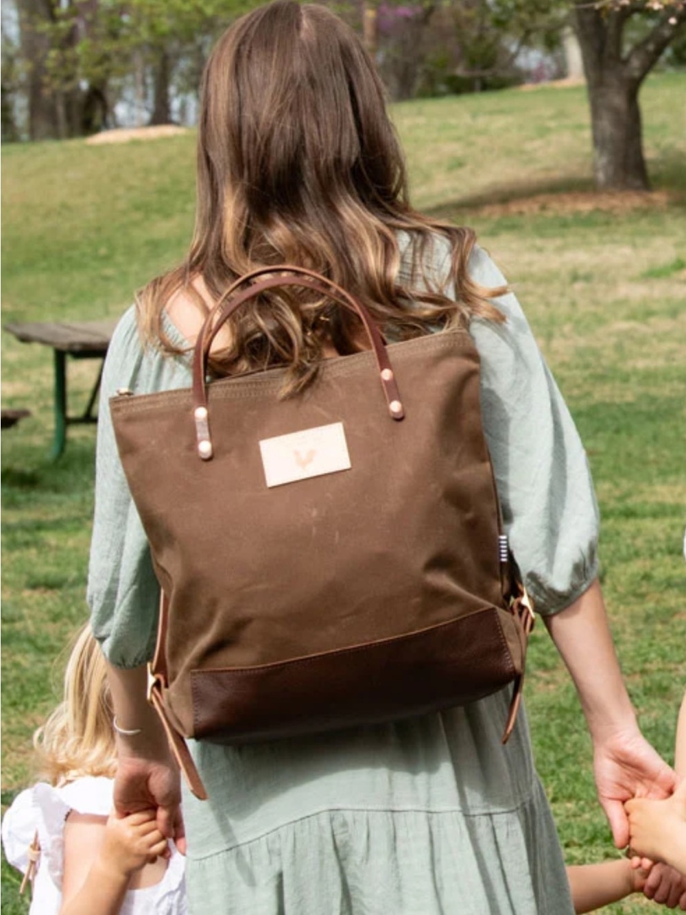 Meanwhile field tan wax canvas backpack-BNNU - Picture 5 of 5